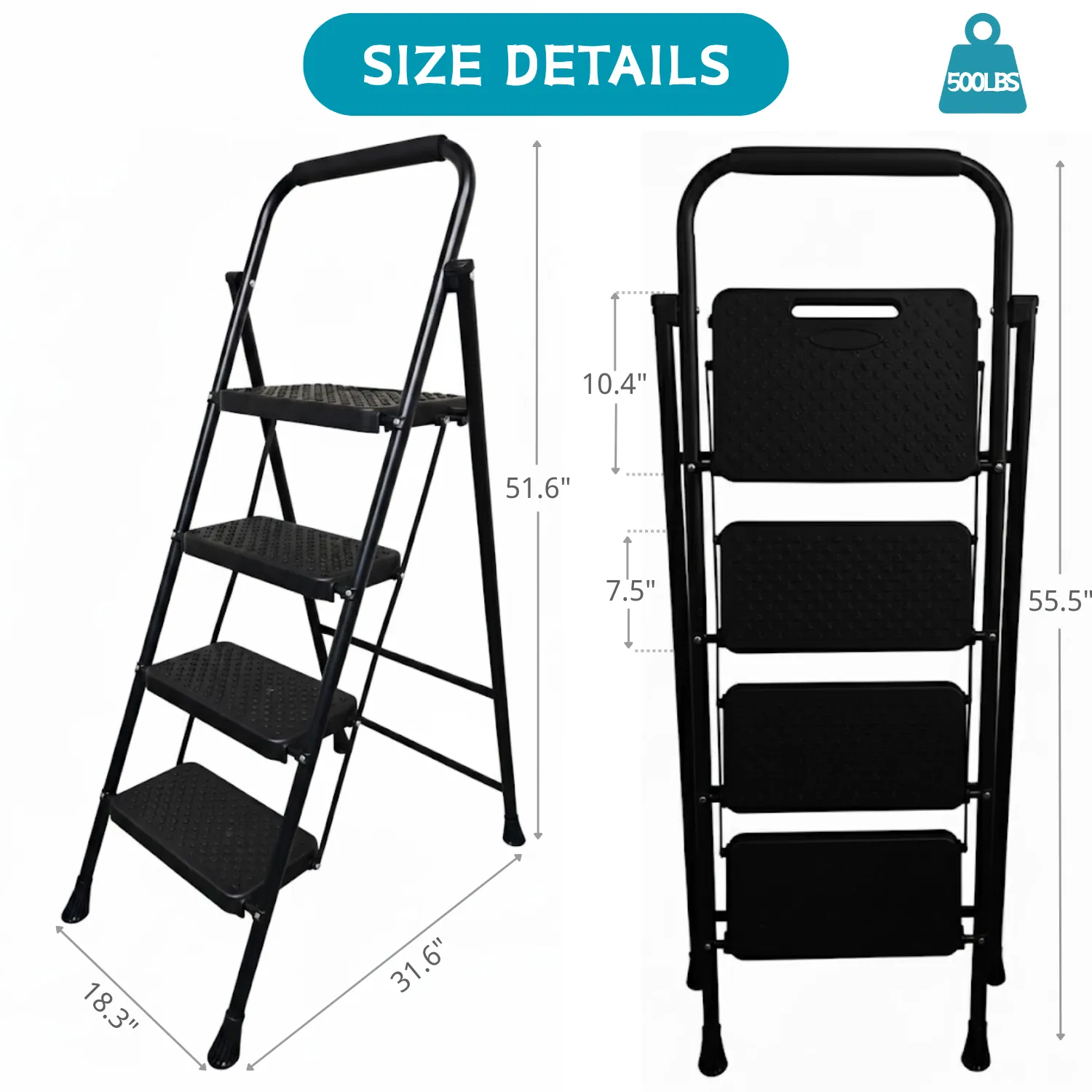 Durable Multi Level Folding Stepladders With Secure... 