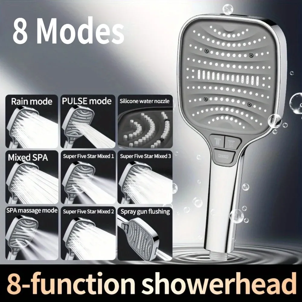 12cm Large Panel Shower Head with Filter Bathroom High Pressure Water ...