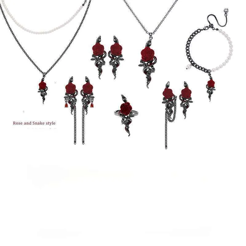 Dhcollections Ins Sweet Cool Girl Design Rose Silver Needle 925 Ear Jewelry High End Sense Snake Wrapped Flower Drop_voghion.com