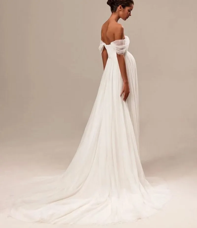 empire waist wedding dress maternity Off White Maternity Wedding Dress with ruffles, Empire Waist Wedding Lace Dress, Tulle Tiered Maternity Gown, Baby Shower Ruffled Dress