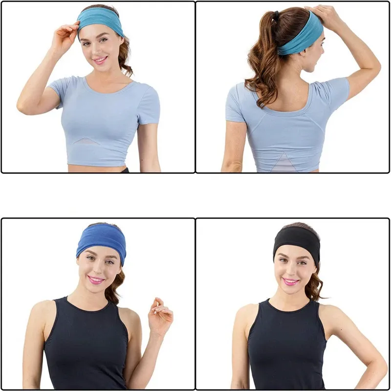 Women Headband Turban Solid Color Elastic Hair Bands Yoga  display picture 1