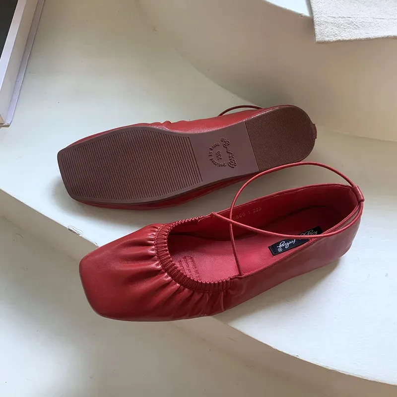 Mary Janes Shoes for Women Casual Slip On Square Toe Ballet Flats from ...