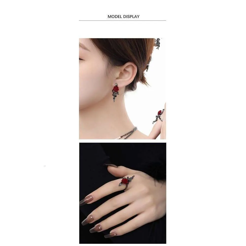 Rose Flower Stud Earrings With Silver Needle For Sweet Cool Girls_voghion.com