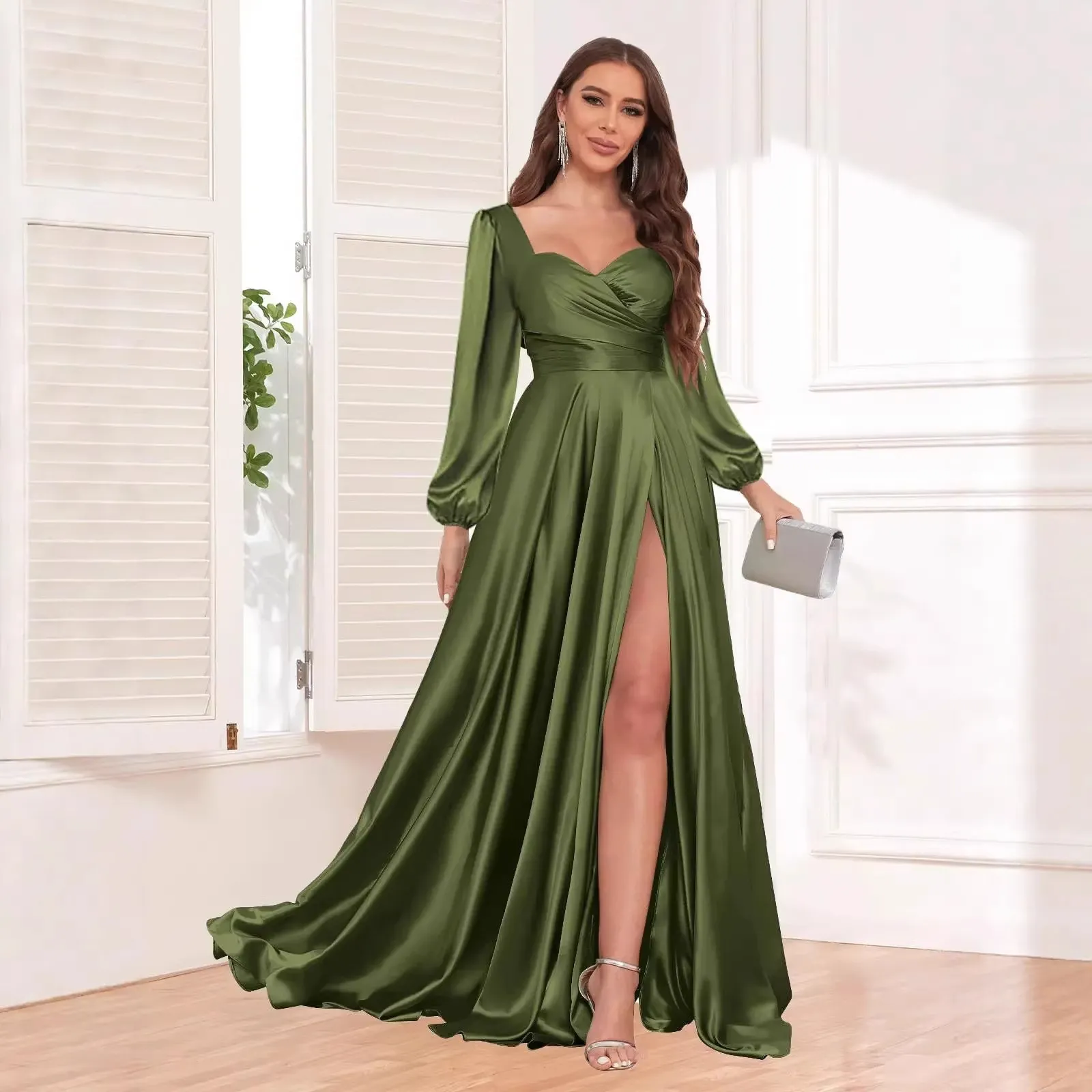 emerald green dress with black lace Ashley Lauren 11430 Formal Dresses Dark Emerald 14 / Dark Emerald main image 1