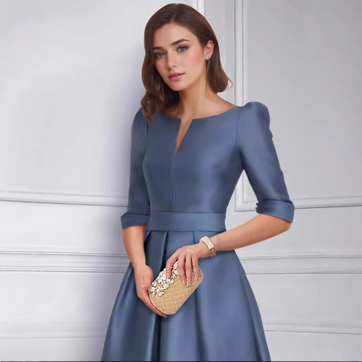 knee length lavender bridesmaid dresses A-Line/Princess Silk Like Satin Ruffles Spaghetti Straps Sleeveless Knee-Length RS-week2322