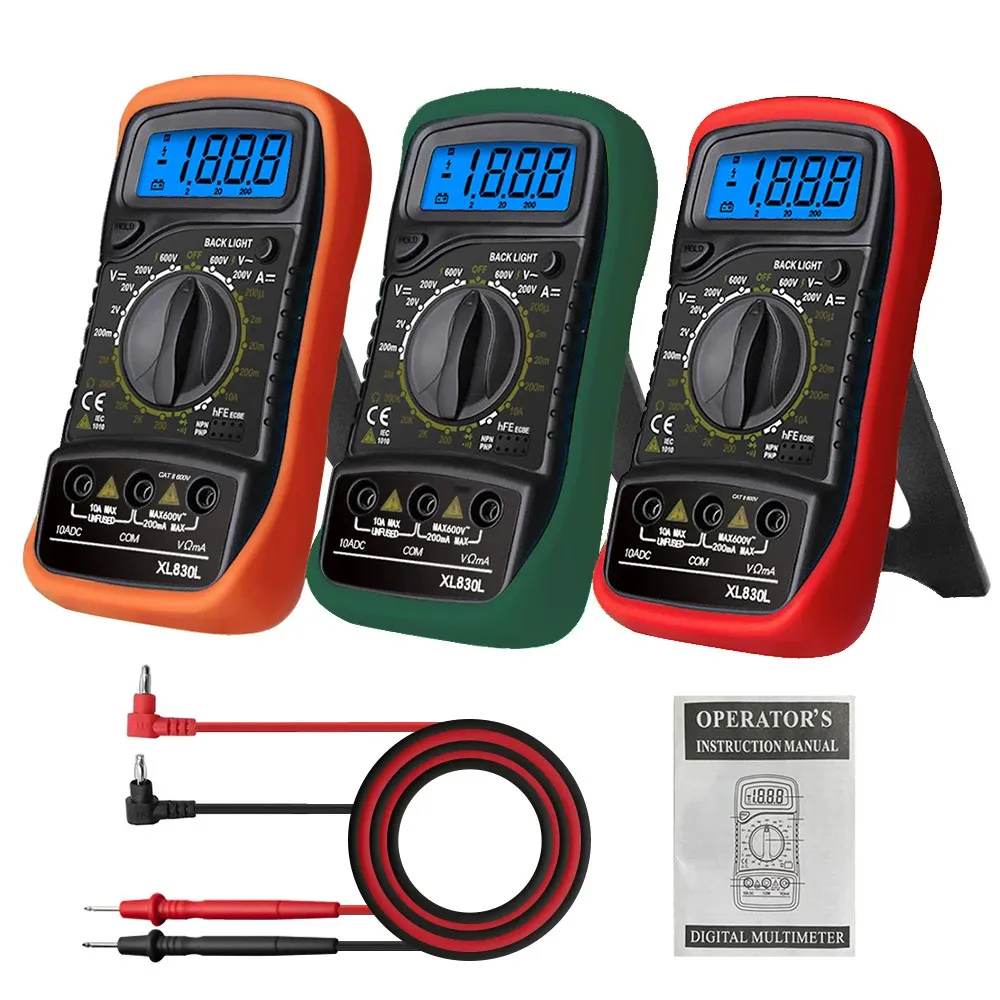 XL830L Handheld Digital Multimeter LCD Backlight Portable ACDC Ammeter ...