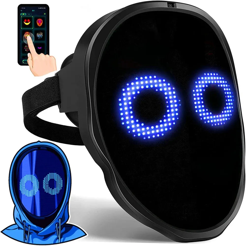 Programmable Bluetooth LED Smart Mask For Halloween Transforming Face ...