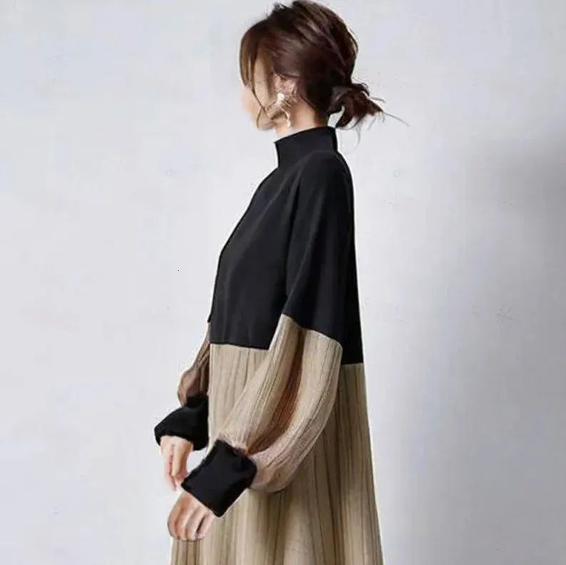 Japanese Style LooseFitting HighNeck Patchwork Dress... From 25,53 | DHgate Japanese Style LooseFitting HighNeck Patchwork Dress... From 25,53 | DHgate