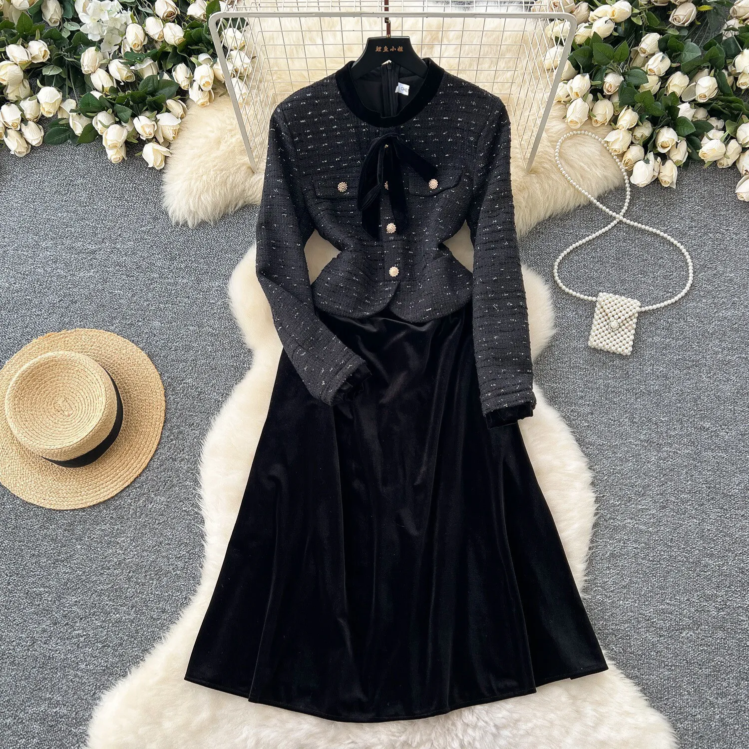 Long Sleeve Velvet Dress Women Knee-Length Faux Leather Winter Ball Gown from Dhgate Urban Sexy Dresses