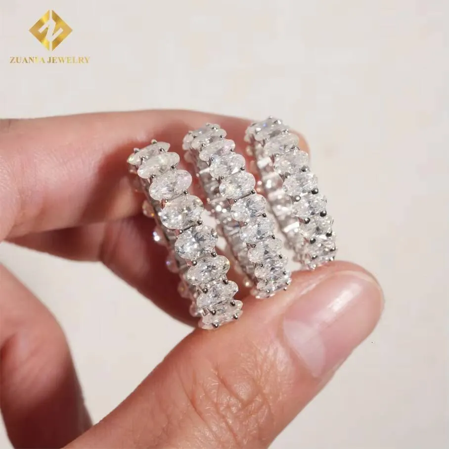 Oval Cut Plated Wedding Glod VVS Moissanite 925 Silver Daily Jewelry Iced Out Diamond Engagement Ring Women Men_voghion.com