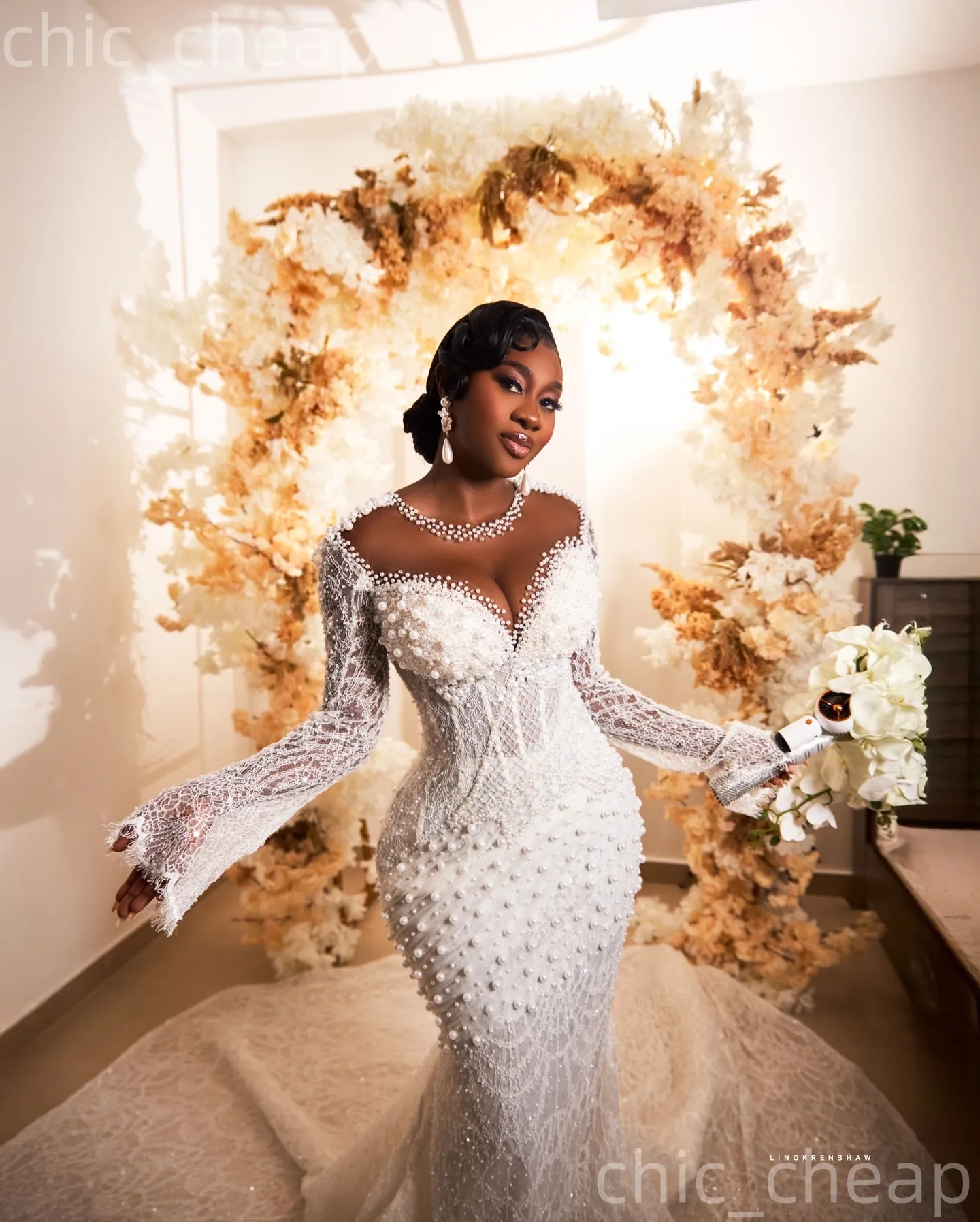 ivory and gold mermaid wedding dress Zapaka Women Ivory Halter Wedding Dress Mermaid V Neck Long Bridal Dress –  ZAPAKA