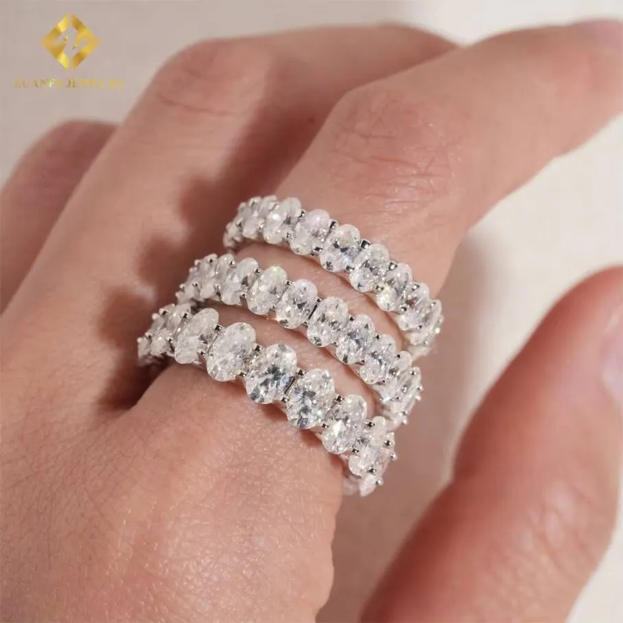 Oval Cut Plated Wedding Glod VVS Moissanite 925 Silver Daily Jewelry Iced Out Diamond Engagement Ring Women Men_voghion.com