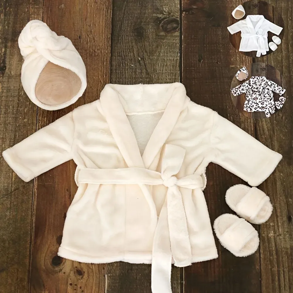 Baby Robe Design Cozy Cream Baby Robe Set with Matching Slippers and Scarf in Soft Lycra ...