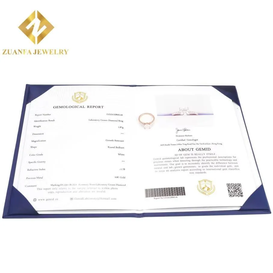 IGI Certificate Grown Diamonds 10K Solid Rose Gold Brilliant Cut 1carat Lab Diamond Half Band Wedding Rings_voghion.com