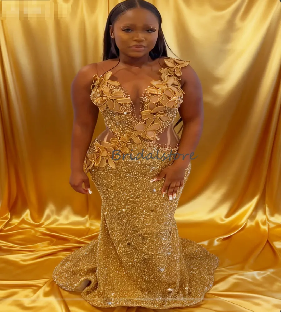 Sparkly Gold Sequin Plus Size Prom Dress With Beaded... From 117,51  |  DHgate