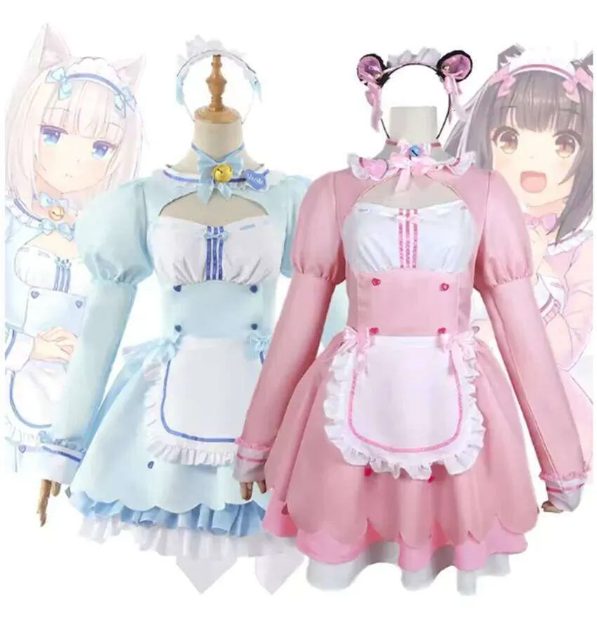 Sweet Lolita Maid Dress Nekopara Chocola And Vanilla Cosplay Costume ...