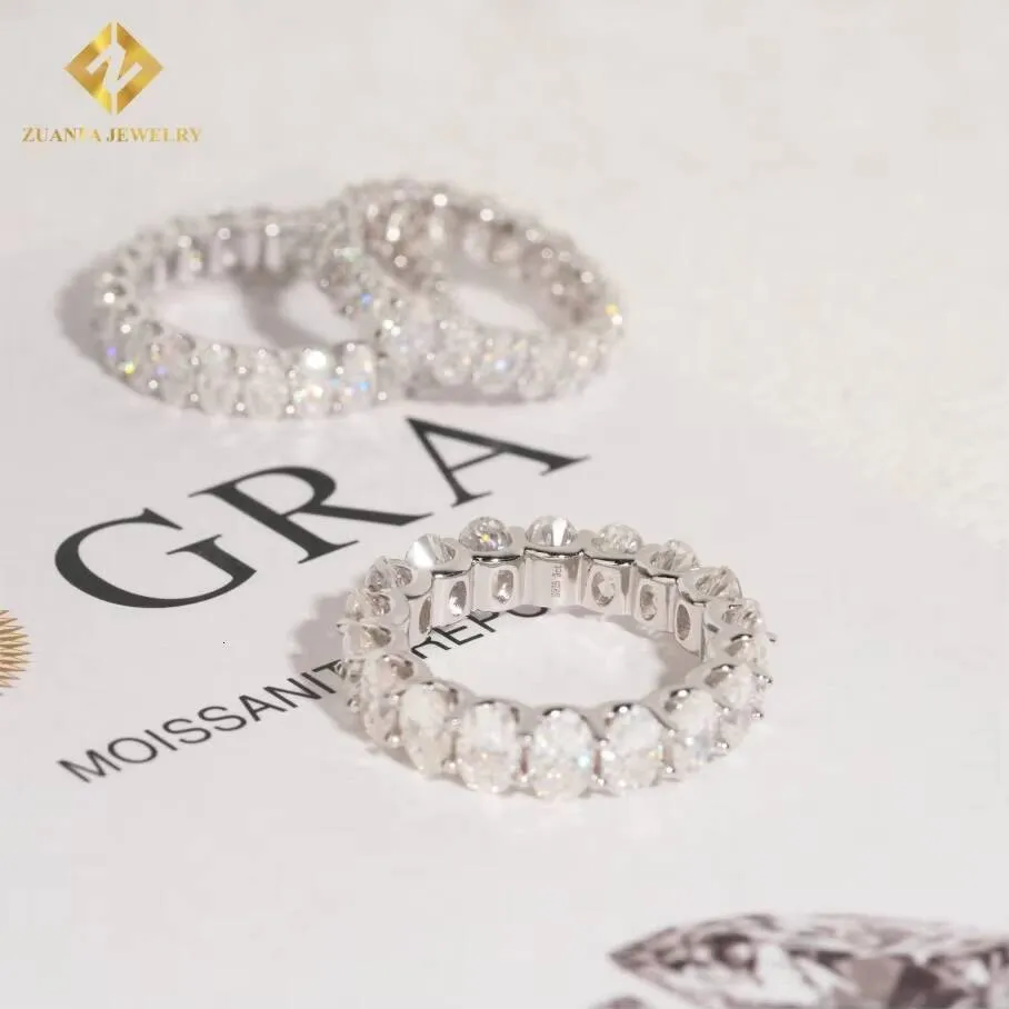 Oval Cut Plated Wedding Glod VVS Moissanite 925 Silver Daily Jewelry Iced Out Diamond Engagement Ring Women Men_voghion.com