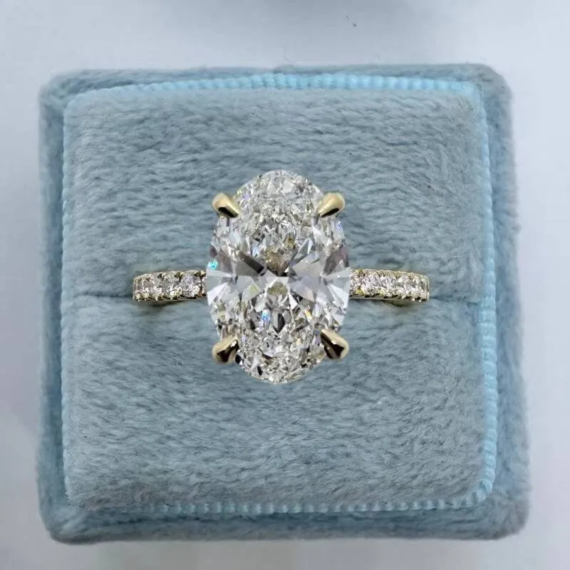 CVD HPHT Oval Cut Lab Grown Diamond Jewelry Rings 10k 14k Gold Solid Custom For Women Men Engagement With Igi_voghion.com