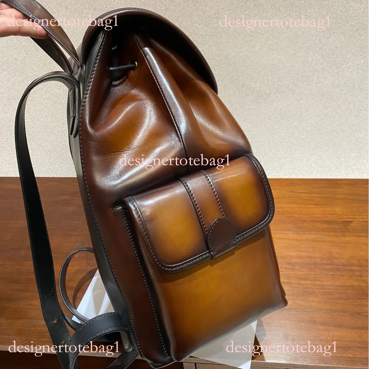 Vintage Genuine Leather Mens Handmade Cowhide... From  display picture 2