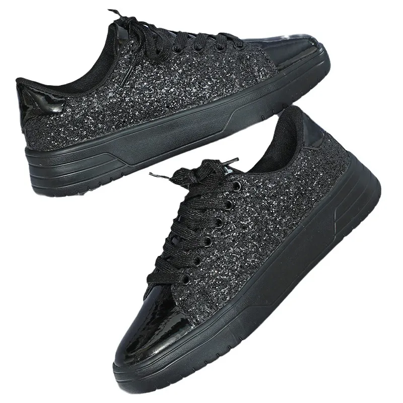 Damen Glitzer Sneaker Mit Dicker Sohle Für Fitness Und Training_voghion.com