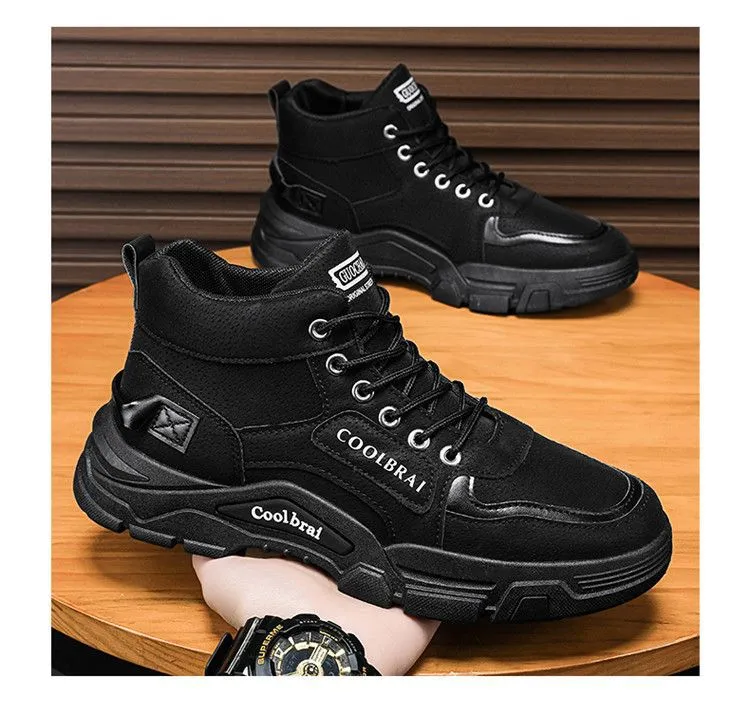 Men's Rugged Waterproof High Top Hiking Boots For Winter Work_voghion.com
