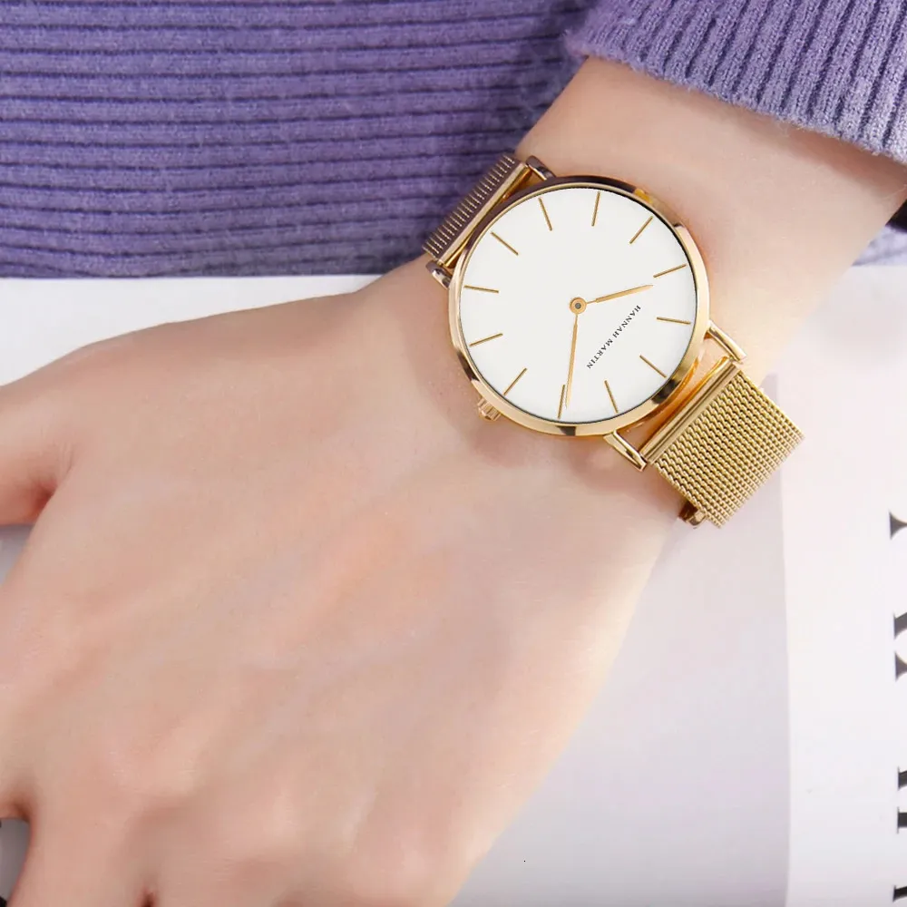 Rose Gold Stainless Steel Mesh Bracelet Watch For... From  display picture 3