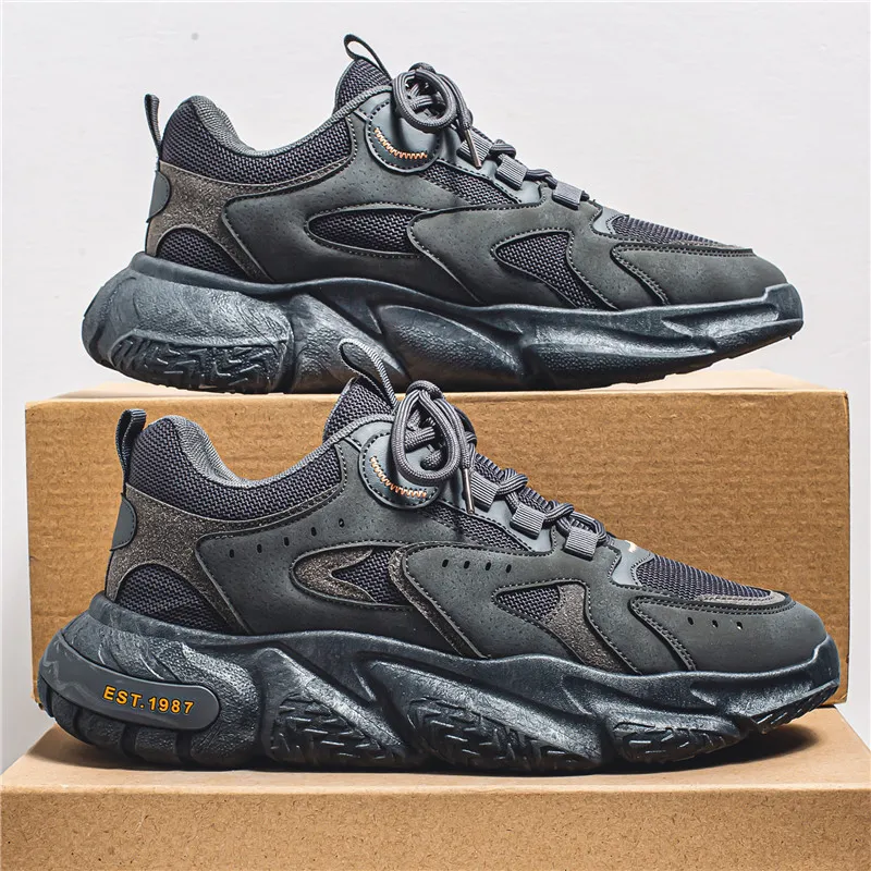 Nieuwe herenschoenen lente 2026 trendy veelzijdige mesh casual hardloopsneakers maat 39-44 gratis verzending zwart grijs kaki_voghion.com