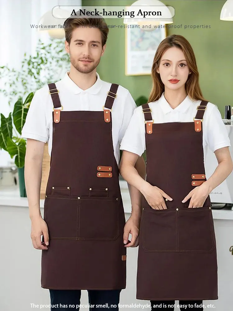 260109 ユニセックス刺繍キャンバスワークエプロン を￥1,236 | DHgate
