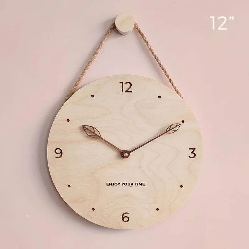 Simple Style 12 Inch Resin Wall Clock with Hanging Rope for Living Room ...