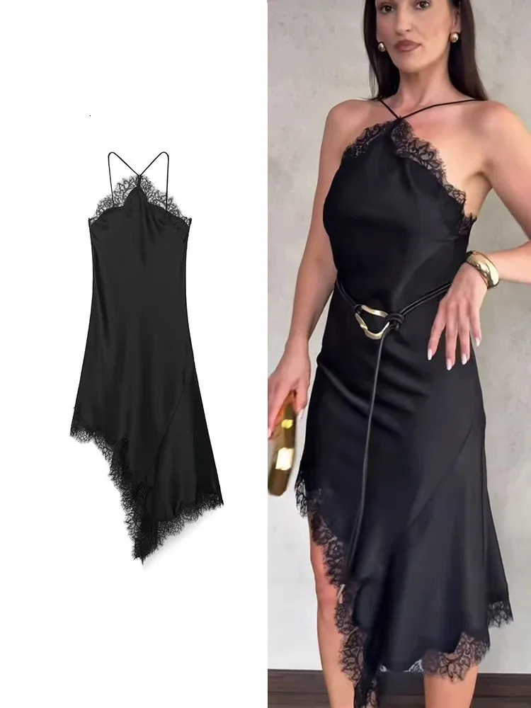 lace embroidered sling irregular dress fzmnwwc Spring and Summer Style V-Neck Dress with White Lace Irregular Long  Dress Versatile Dress(Apricot,Small) at Amazon Women's Clothing store