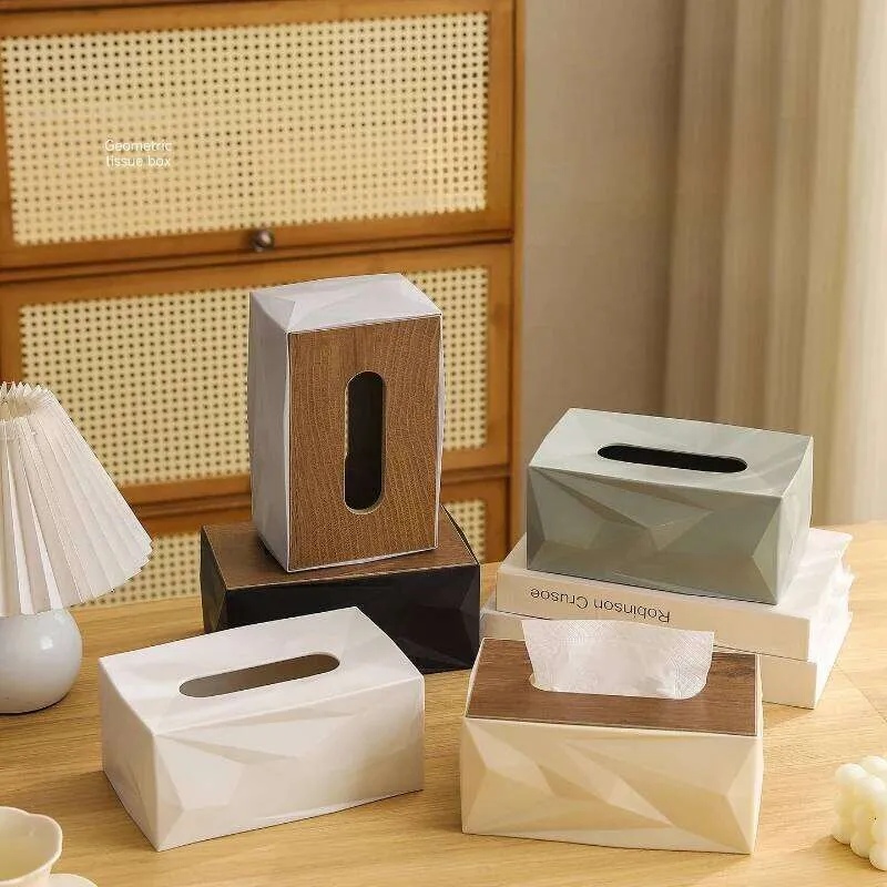 Modern Minimalist 2 in 1 Diamond Pattern Plastic Tissue Box Paper Towel ...