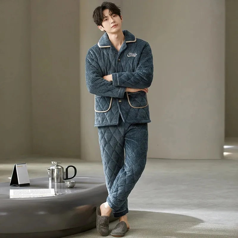 Men Pajamas Set Winter 3 Layers Quilted Pyjamas Suits... From 66,79  |  DHgate