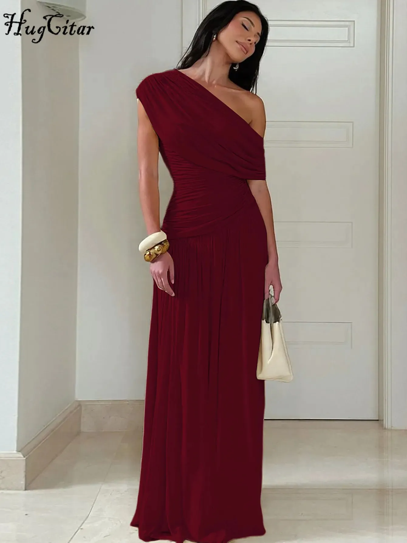 one shoulder ruched irregular dress Irregular High-Lo Bodycon Dress One-Shoulder Ruched Midi Dress  Kate Kasin