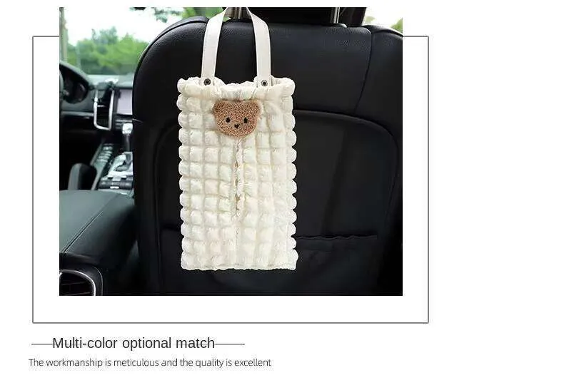 Car Tissue Box Plush Seat Hanging Cartoon Bear Design for Room and Car ...