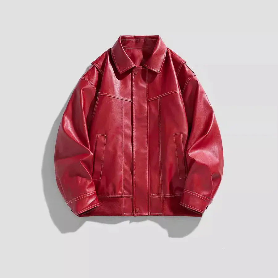Giacca Moto In Ecopelle Uomo – Colletto Alto, Cerniera, Leggera, Bomber Stile Biker Per Inverno E Autunno