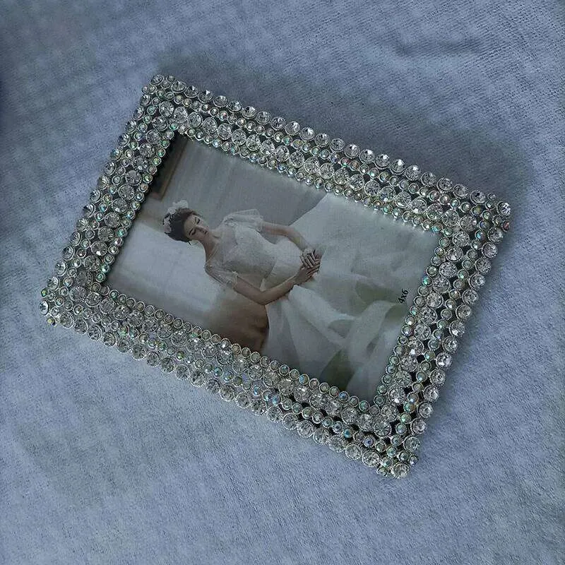 Metal Desktop Decoration Frame with Bling Rhinestones for 5/6/7 Inch ...