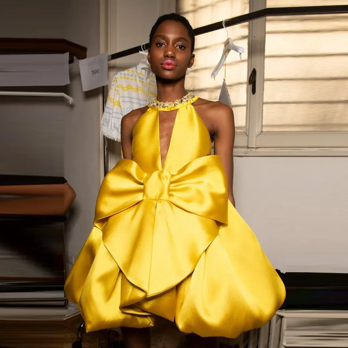 short gold prom dresses 2019 New Modern Party Dress Spring Summer Satin Sleeveless Backless Jewel Neckline Mini Hemline from Dhgate Prom Crafted from luxe satin