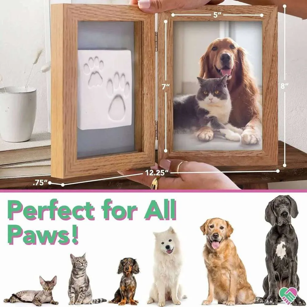 26H0114 American Solid Wood Pet Paw Print Frame Set DIY Dog And Cat ...