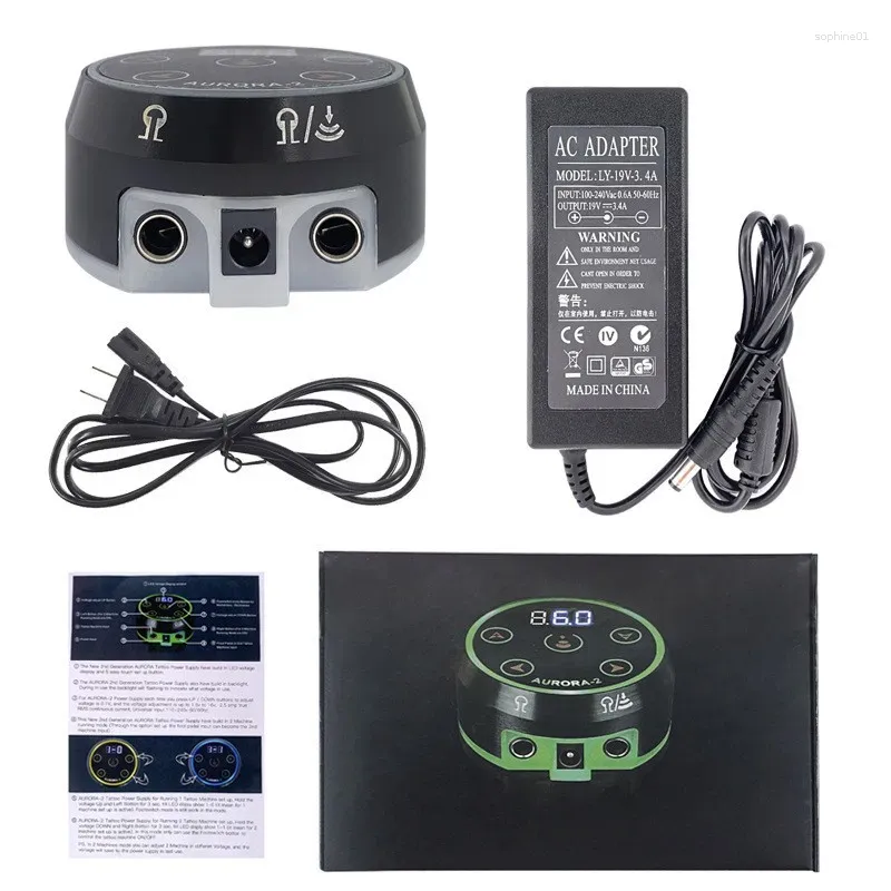 Tattoo Pen Gun Kit with Dual Output Power Supply and Color LED Touch ...