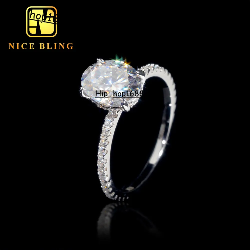 Wholesale Fine Jewelry Finger Rings 925 Sterling Silver D Vvs Diamond Oval Cut Moissanite Engagement Ring For Women_voghion.com