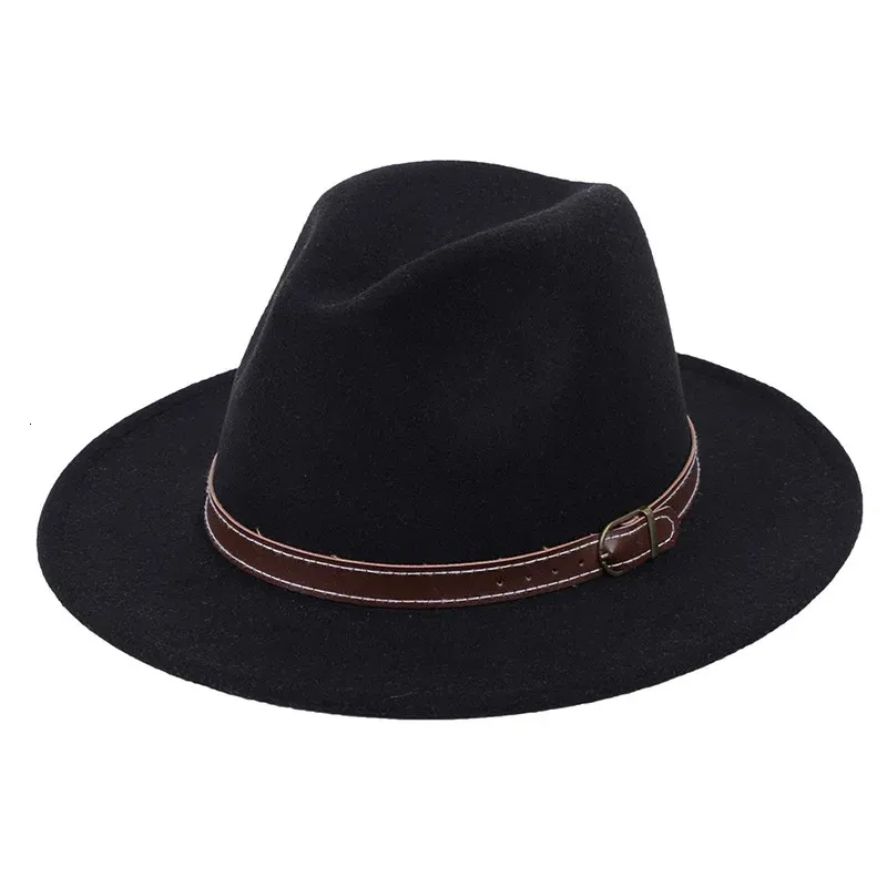 QBHAT Wool Felt Fedora Hats Wide Brim Jazz Caps... From  display picture 1
