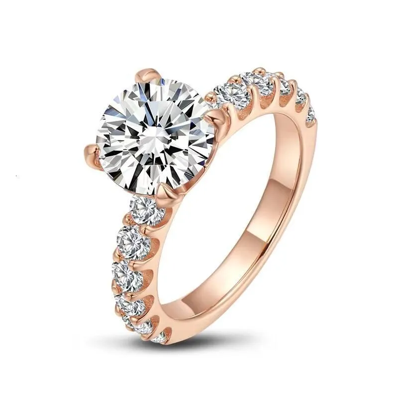 Anello di fidanzamento/matrimonio in oro massiccio 14 carati con moissanite da 2 carati, gioiello pregiato._voghion.com
