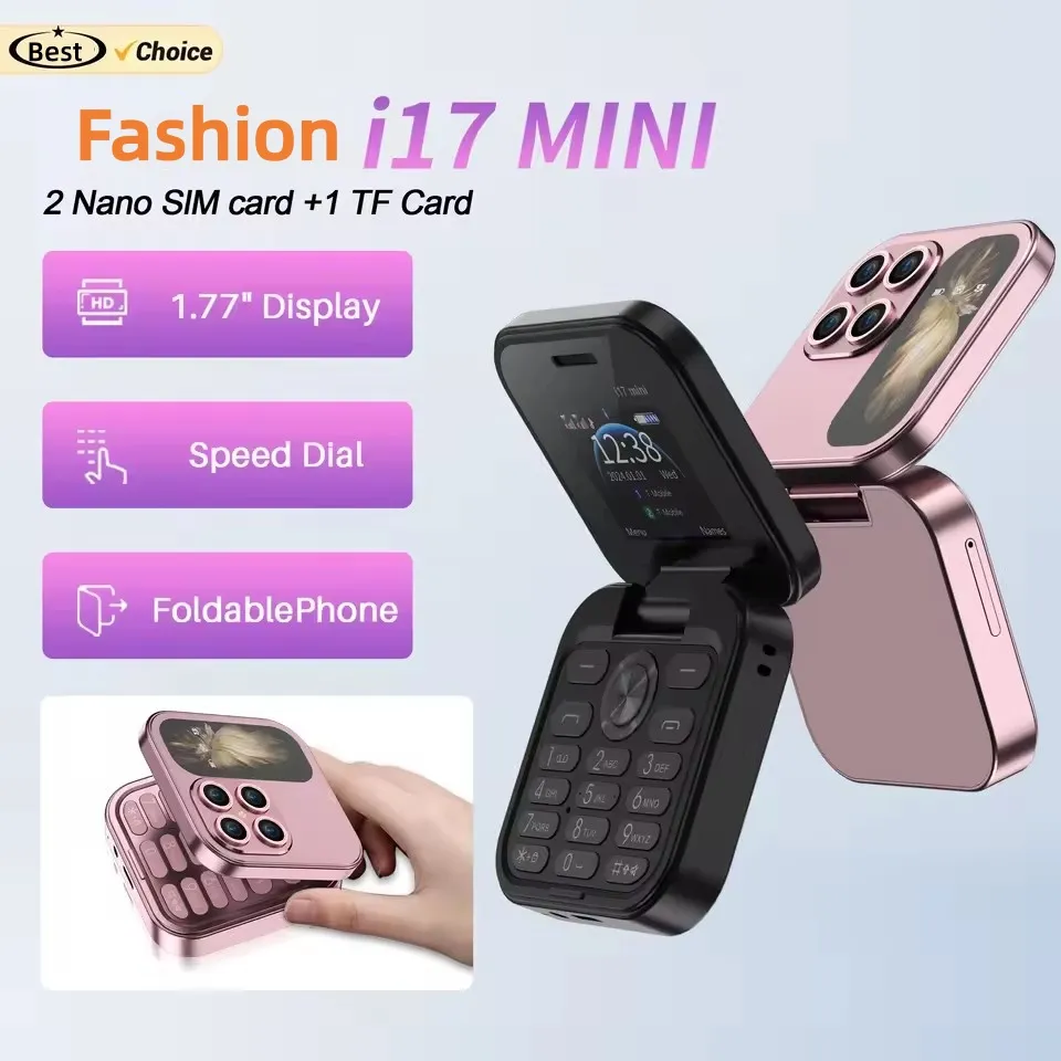 I17 Pro Mini Flip: Unlocked Dual SIM GSM Tiny Mobile From