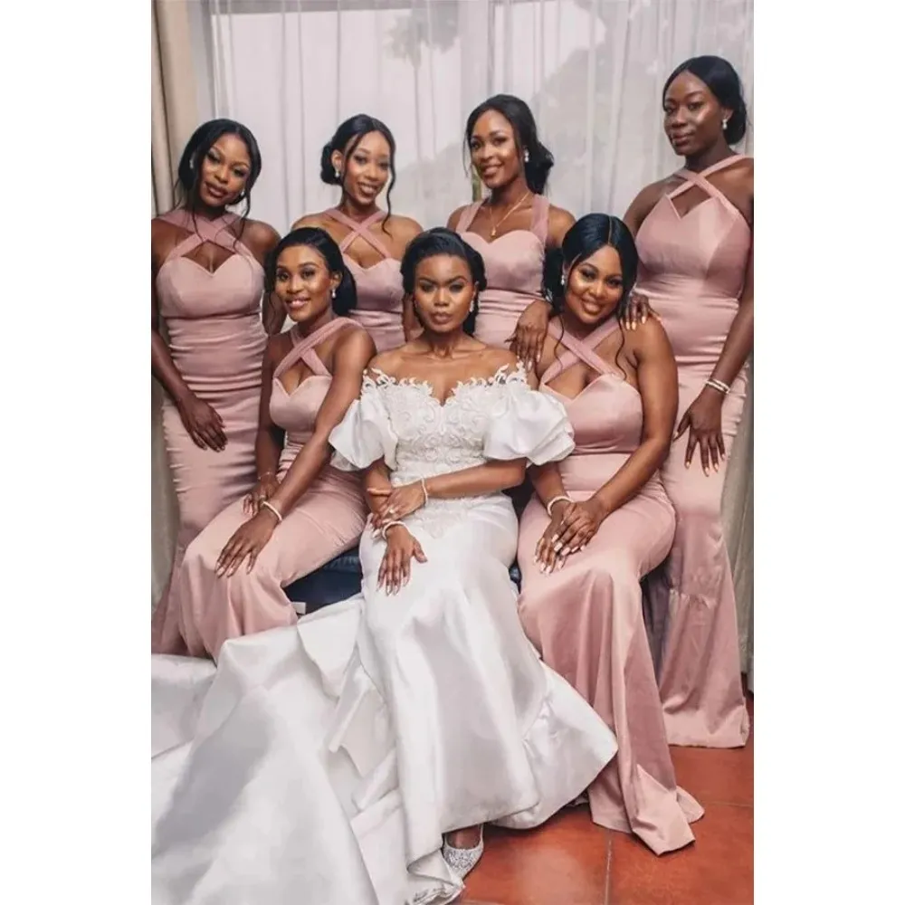 Light Pink Satin Mermaid Bridesmaid Dresses For... From 65,22 | DHgate Light Pink Satin Mermaid Bridesmaid Dresses For... From 65,22 | DHgate