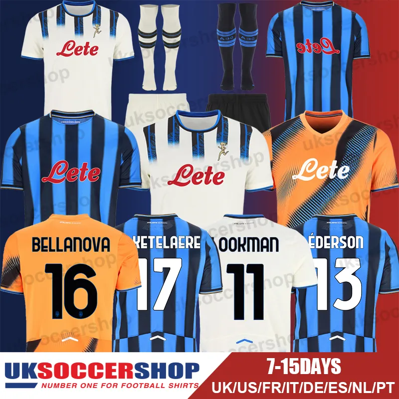 アタランタ サッカー ジャージ 男性、女性、子供用レトロ フットボール