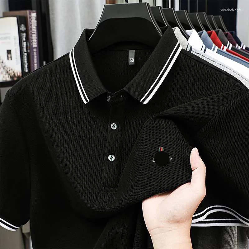 Men's Polos 2026 Early Spring Main Recommendation Pure Cotton Embroidered Short-Sleeve T-Shirt With Mercerized Treatment Shrink-Resistant
