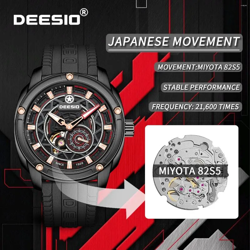 腕時計 Deesio メンズ 自動巻き時計 日本ムーブメント Miyota 82S5 