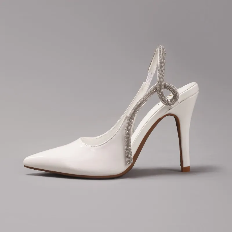 Luxury Premium 2026s New Hots Crystal Embellished Pointed Toe Slingback Sandals Women's Evening Wedding Party Heels_voghion.com