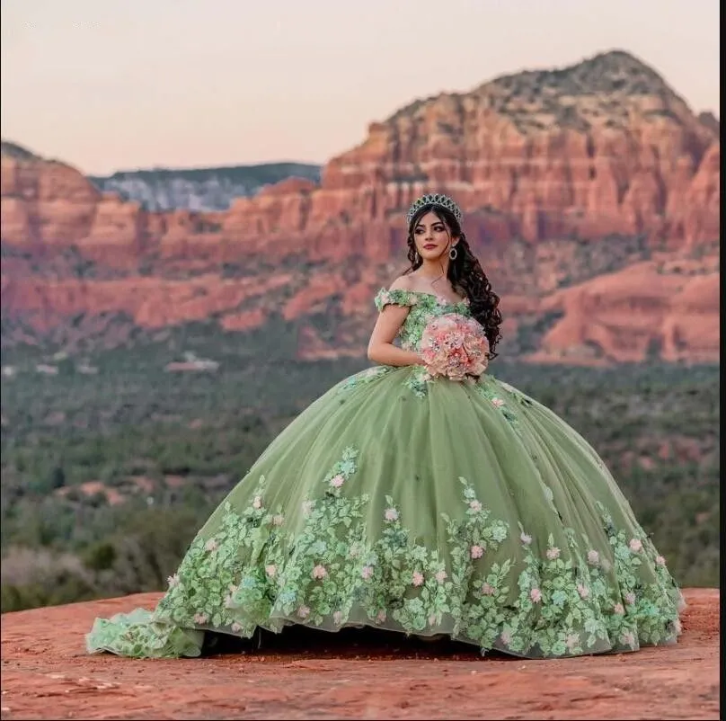 pink and green quince dress Cape Sleeve Quinceanera Dress by Rachel Allan RQ2216