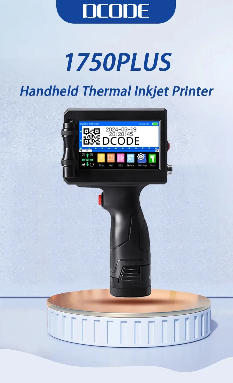 DCODE 1750PLUS 127254mm Portable Handheld Inkjet Printer Bluetooth ...